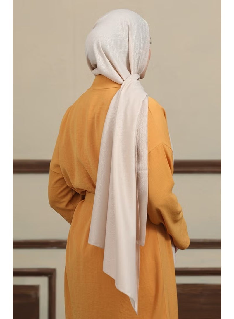 Sefa Merve Women's Jacquard Shawl - Beige - Image 4